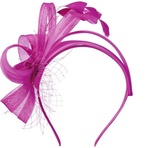 NWT Kentucky Derby Elegant Bright Pink Fascinator Headband